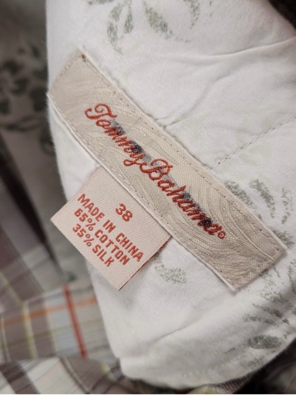 Tommy Bahama Board Shorts Silk Blend Golf Mens Plaid‎ Brown White Size 38 - Picture 6 of 6